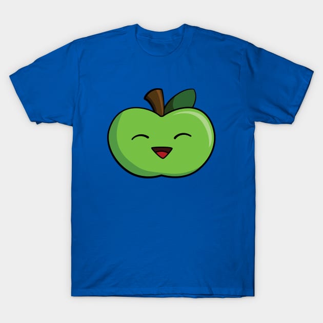 Cute, Kawaii, Cartoon Apple T-Shirt by rideawavedesign